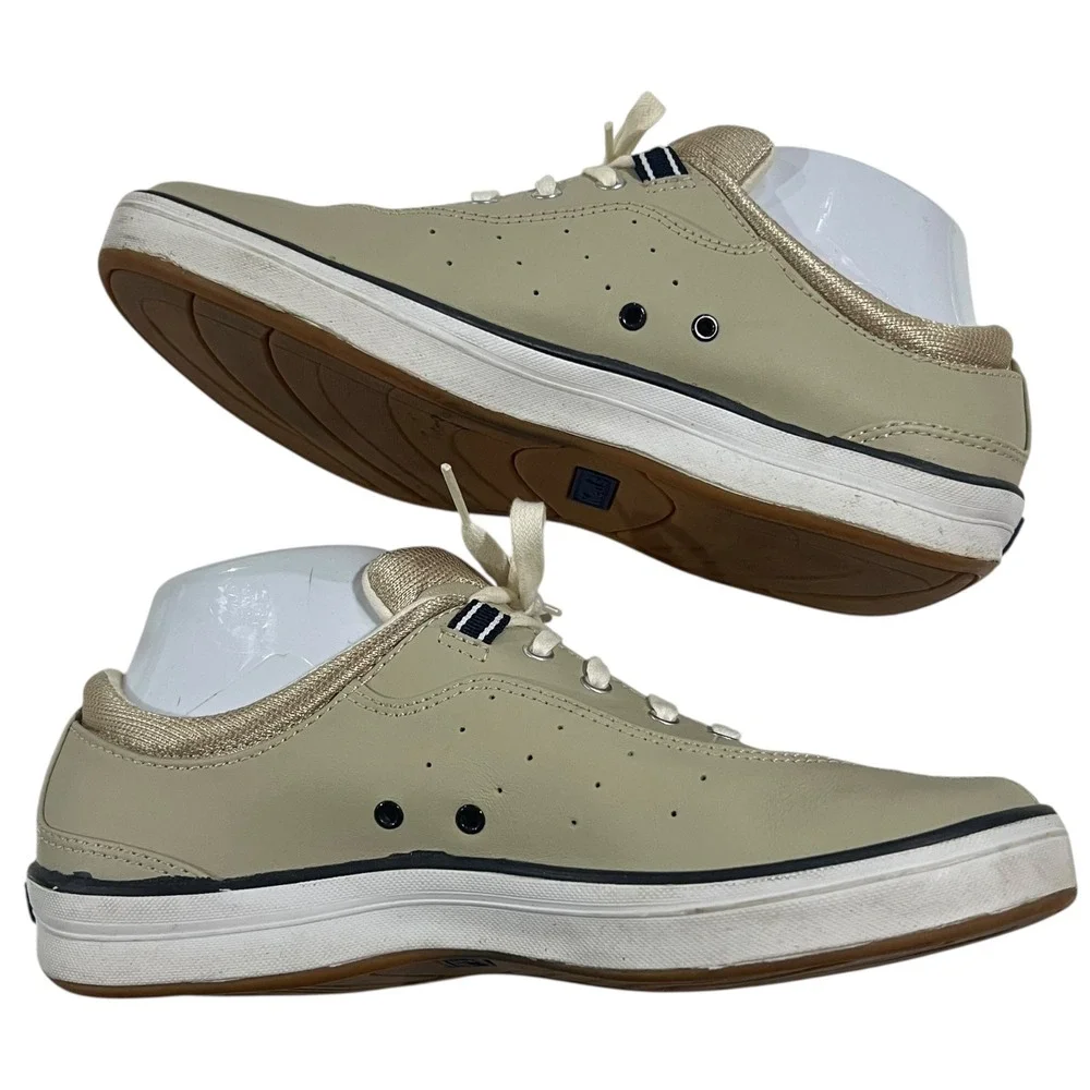 Keds Taupe Leather Sneakers Women's Size 7.5‎ Preppy Comfort Casual